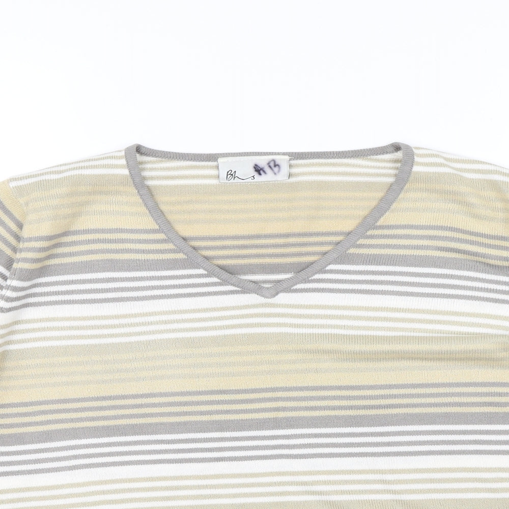 BHS Womens Grey Striped  Pullover Jumper Size 12