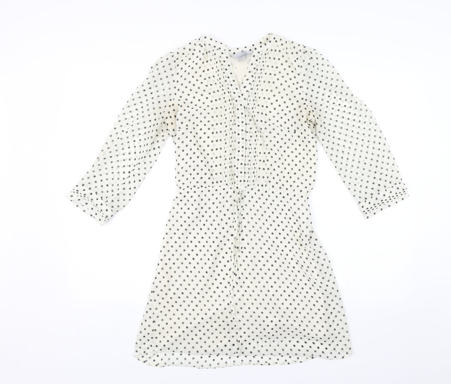 H&M Womens White Polka Dot  Shift  Size 6