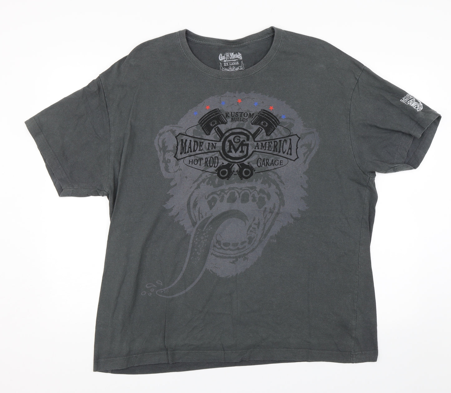 Gas Monkey Mens Grey    T-Shirt Size 2XL