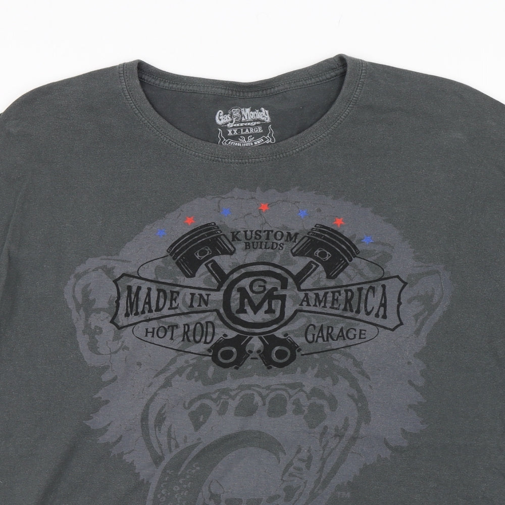 Gas Monkey Mens Grey    T-Shirt Size 2XL