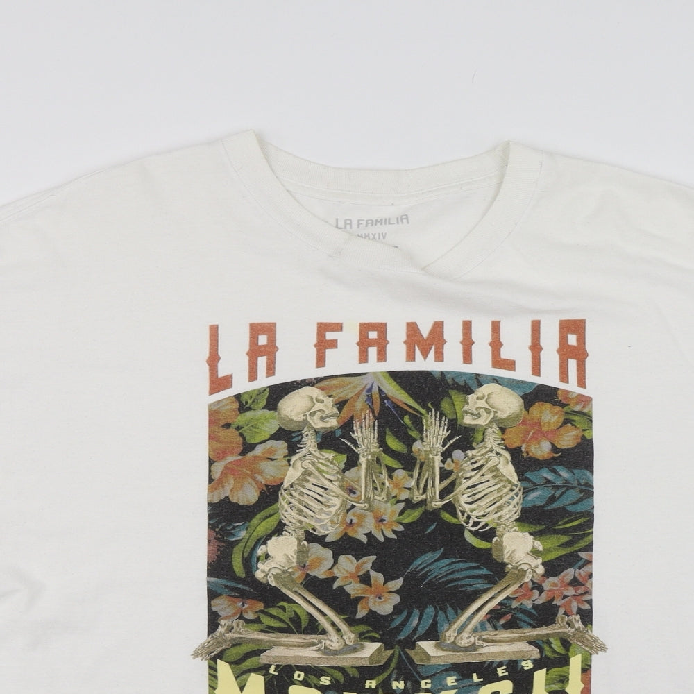 LA FAMILIA MMXIV Mens White    T-Shirt Size 2XL