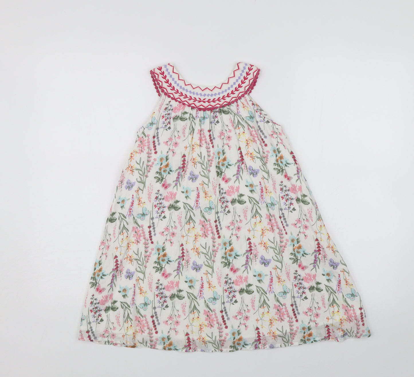 Evie Angel Girls White Floral  Shift  Size 6 Years