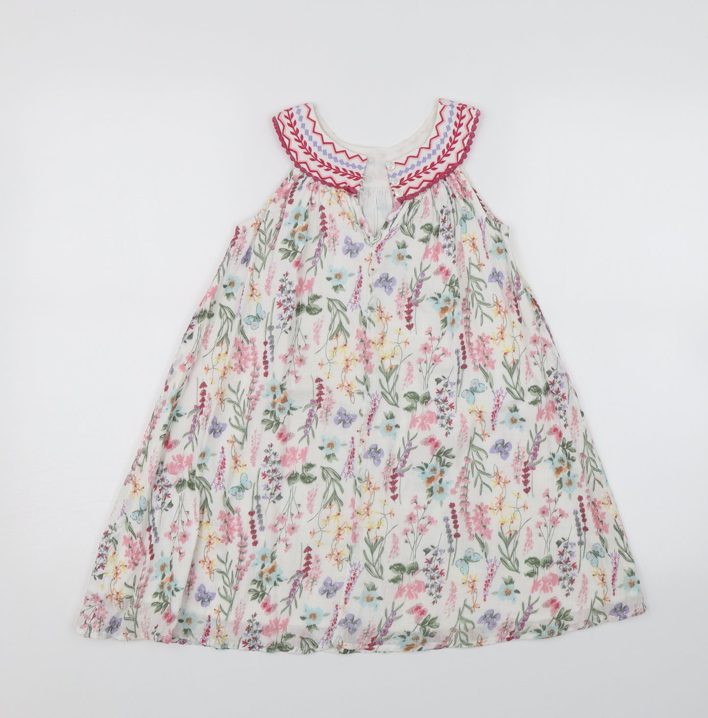 Evie Angel Girls White Floral  Shift  Size 6 Years