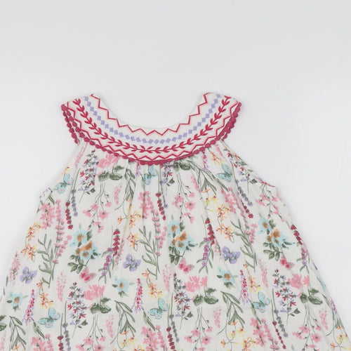 Evie Angel Girls White Floral  Shift  Size 6 Years