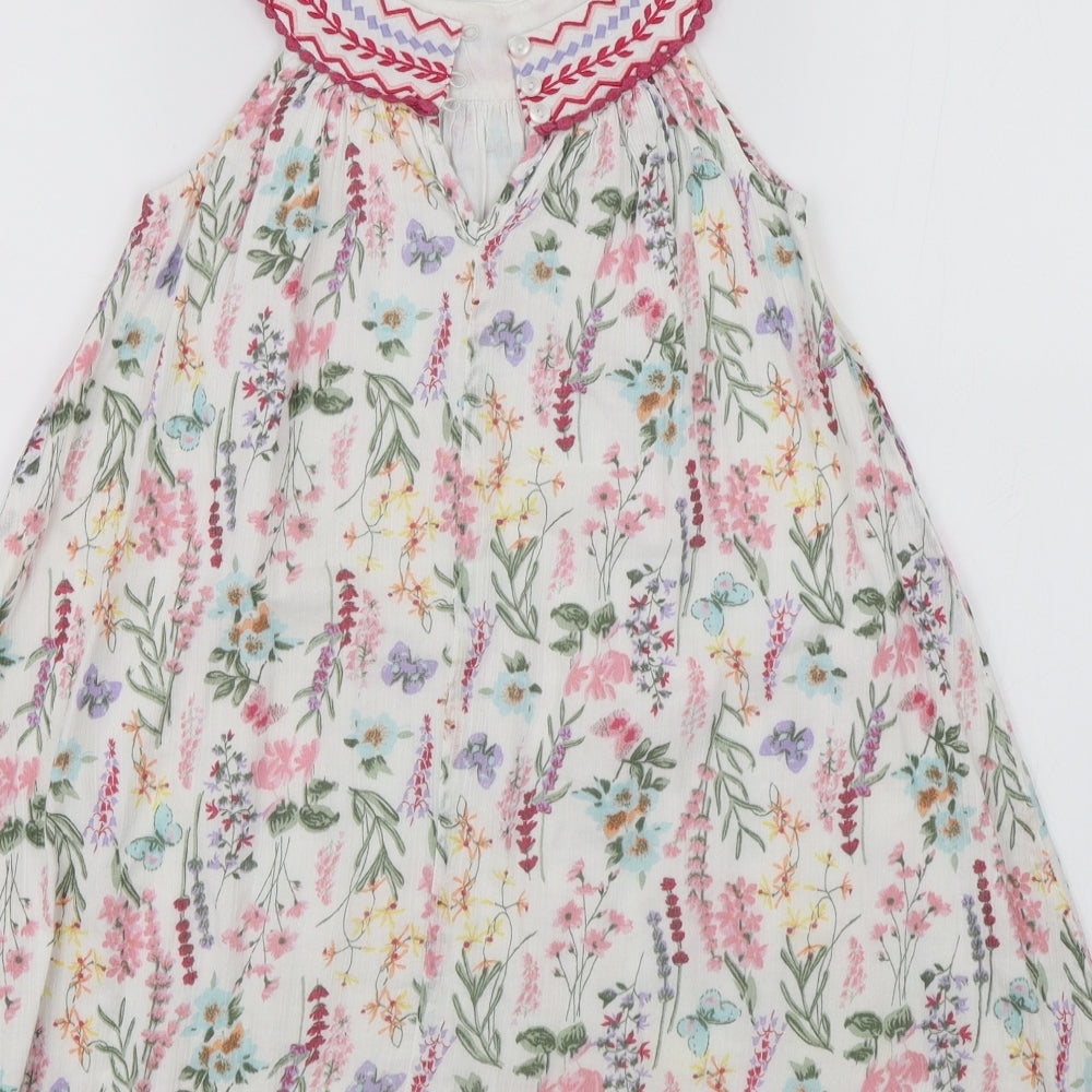 Evie Angel Girls White Floral  Shift  Size 6 Years