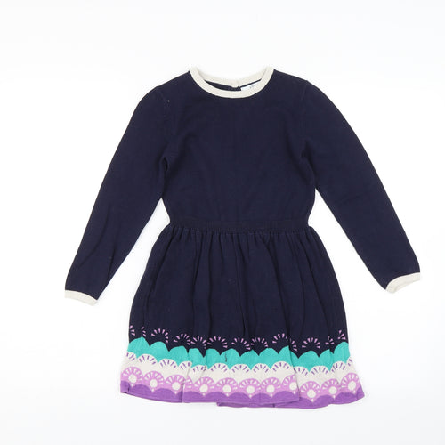 M&S Girls Blue   Jumper Dress  Size 6-7 Years
