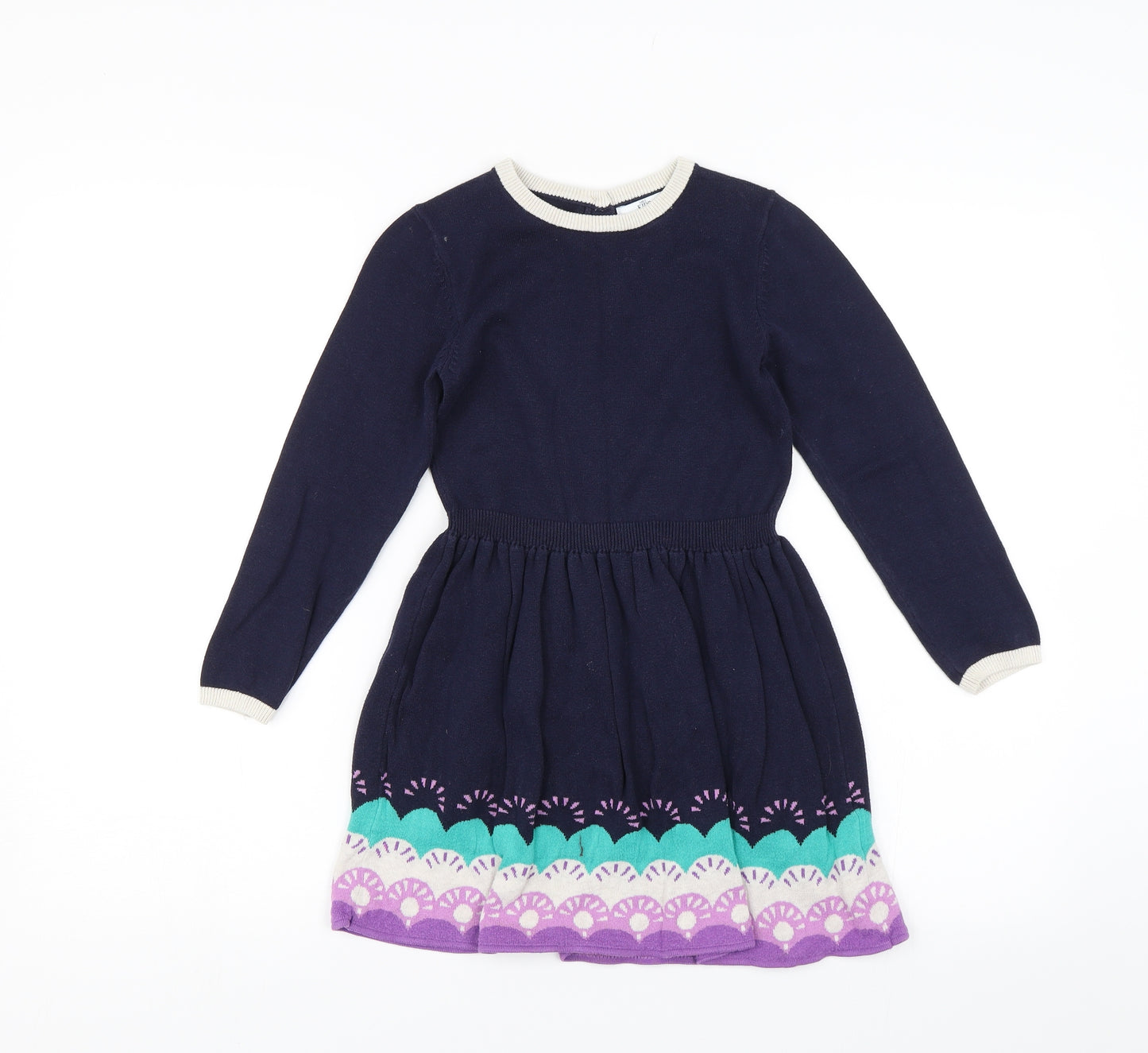 M&S Girls Blue   Jumper Dress  Size 6-7 Years