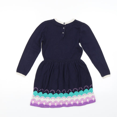 M&S Girls Blue   Jumper Dress  Size 6-7 Years