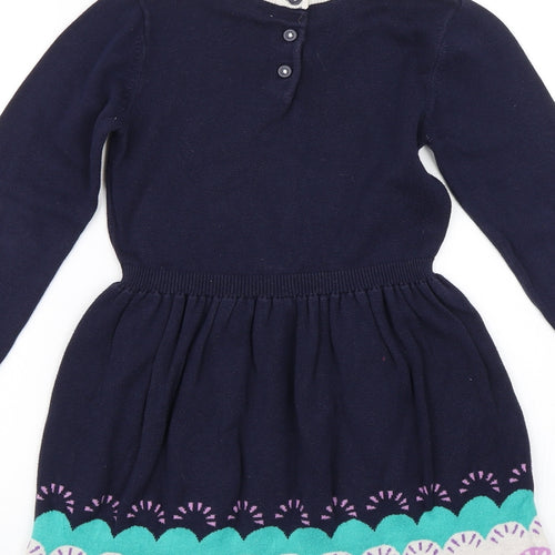 M&S Girls Blue   Jumper Dress  Size 6-7 Years