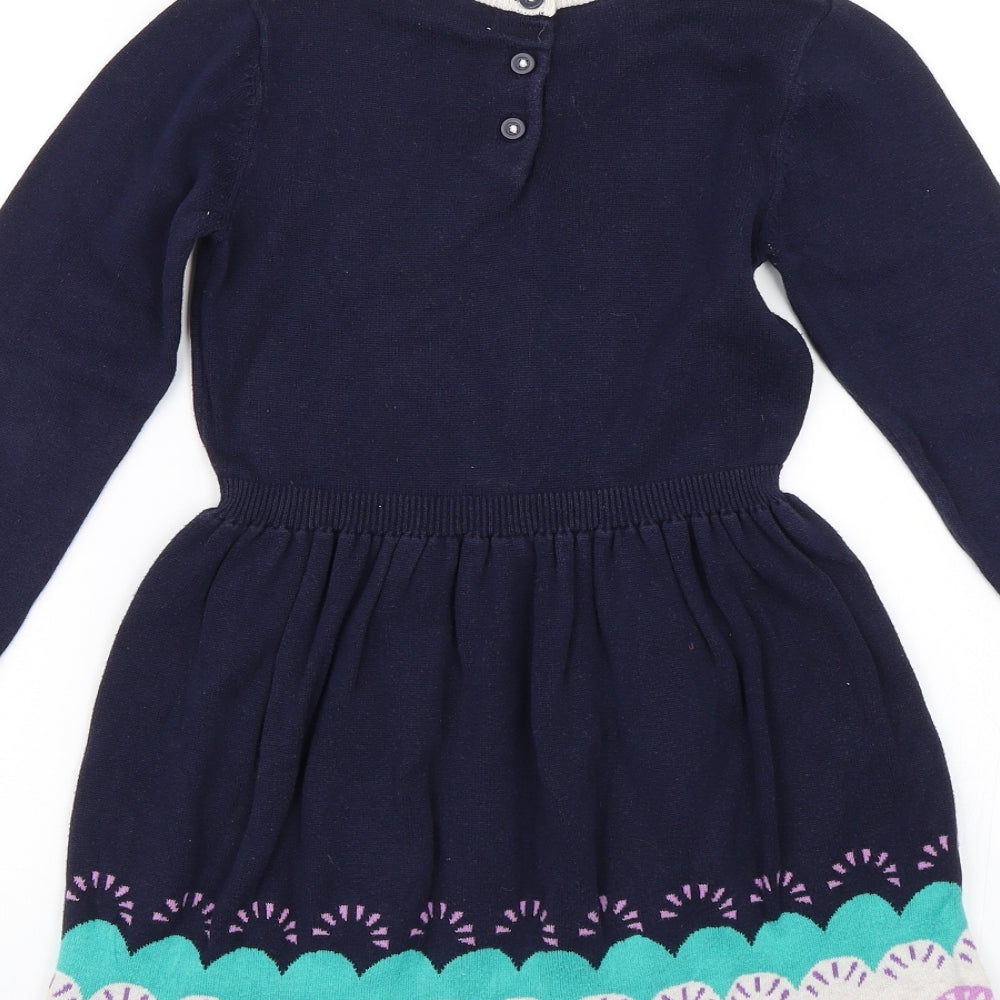 M&S Girls Blue   Jumper Dress  Size 6-7 Years