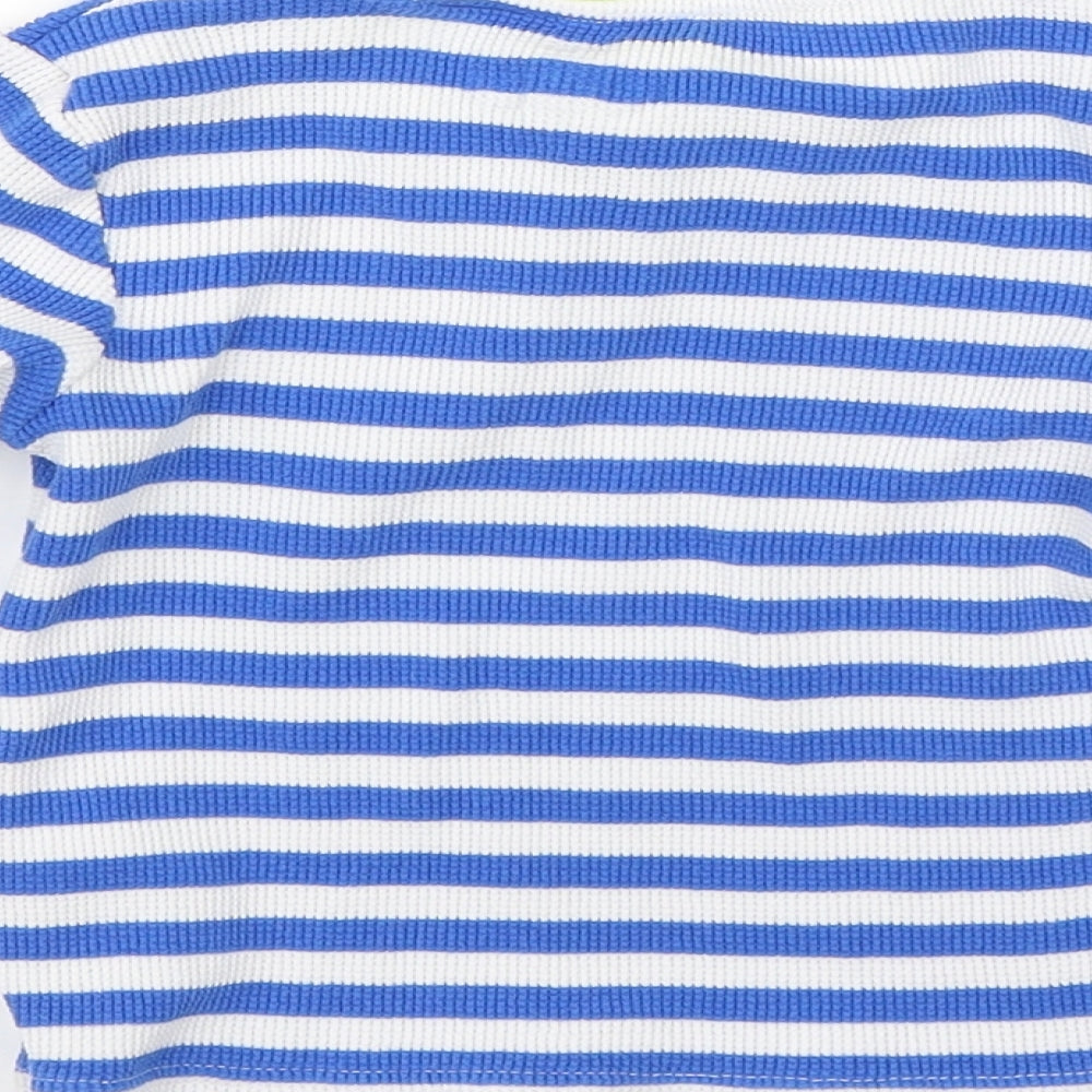 M&S Boys Blue Striped  Pullover Jumper Size 2-3 Years