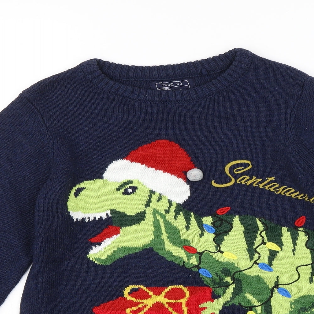 NEXT Boys Blue   Pullover Jumper Size 13 Years  - Christmas jumper
