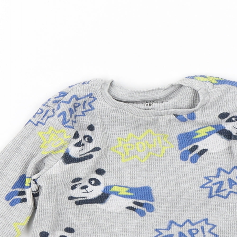 M&S Boys Grey   Pullover Jumper Size 2-3 Years  - Panda