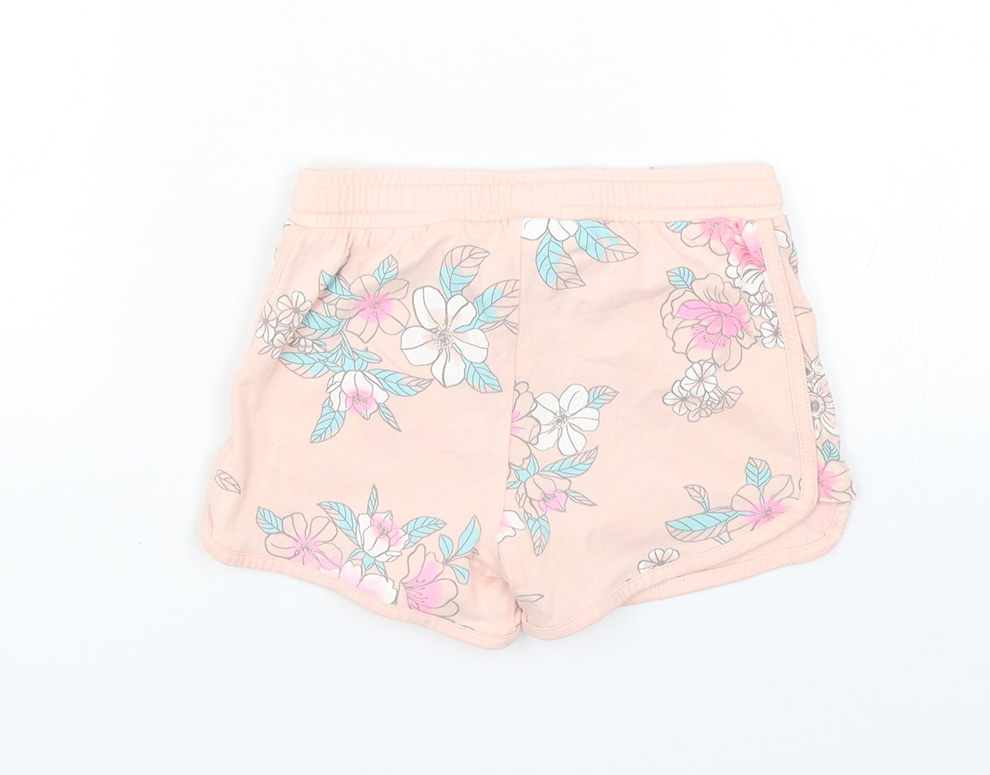 F&F Girls Pink Floral  Sweat Shorts Size 4-5 Years