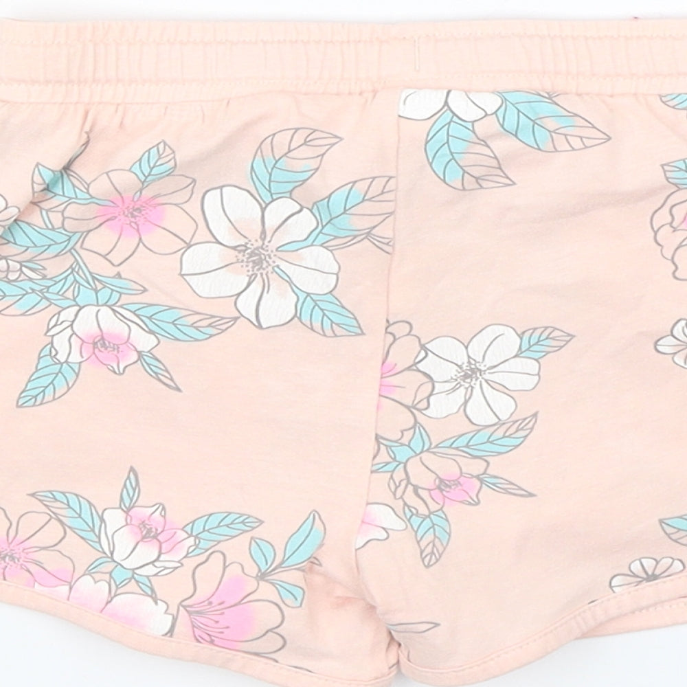 F&F Girls Pink Floral  Sweat Shorts Size 4-5 Years