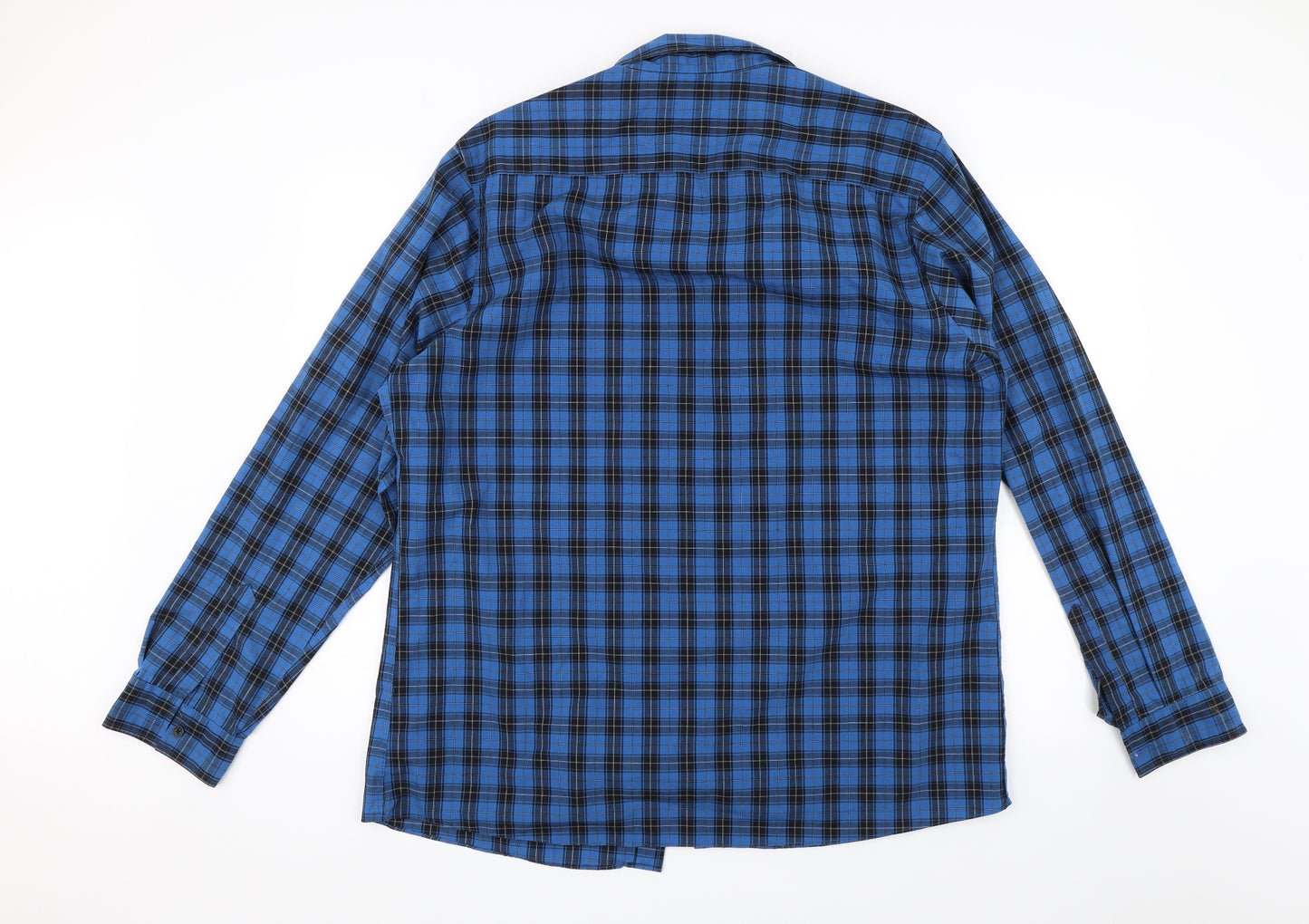F&F Mens Blue Plaid   Button-Up Size XL