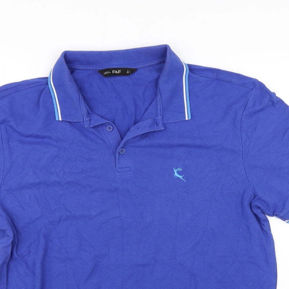 F&F Mens Blue    Polo Size L