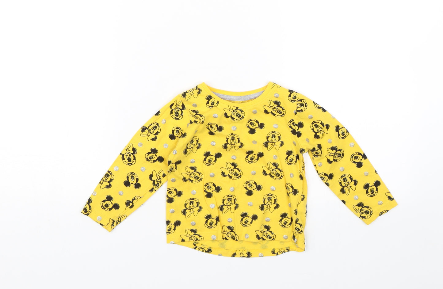 Primark Baby Yellow   Basic T-Shirt Size 12-18 Months  - Disney