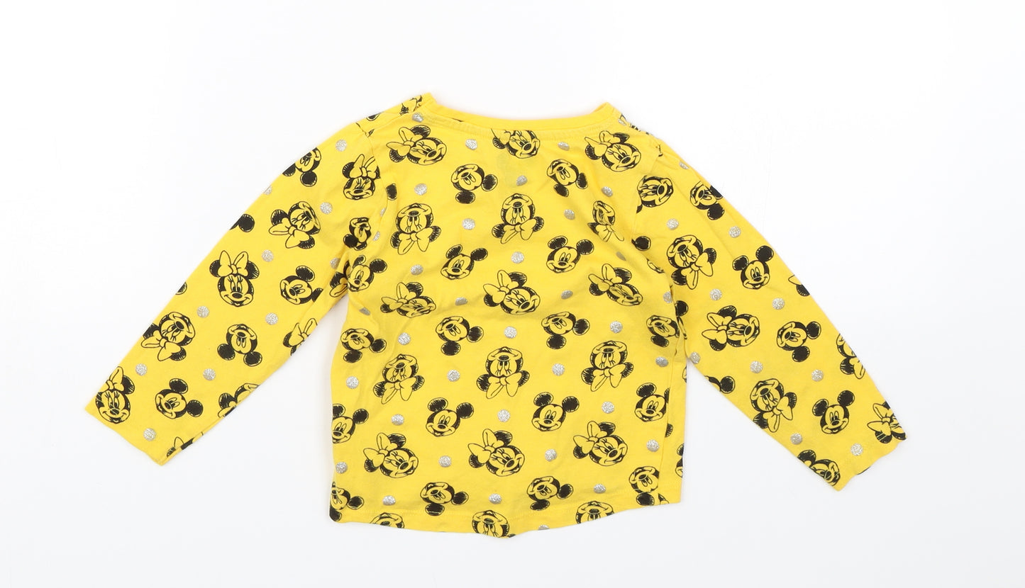 Primark Baby Yellow   Basic T-Shirt Size 12-18 Months  - Disney