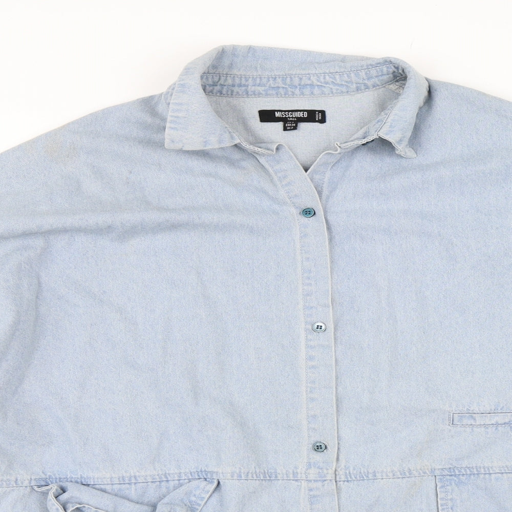 Missguided Womens Blue  Denim Shirt Dress  Size 6