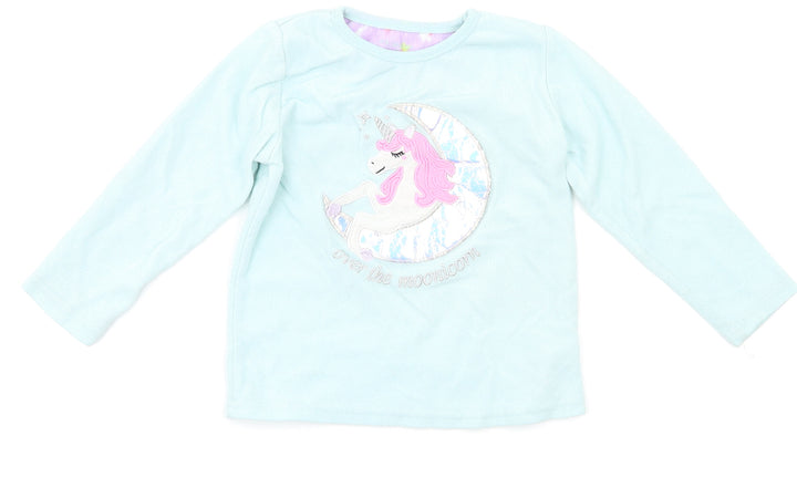 Primark Girls Green Top Pyjama Top Size 3-4 Years - Unicorn