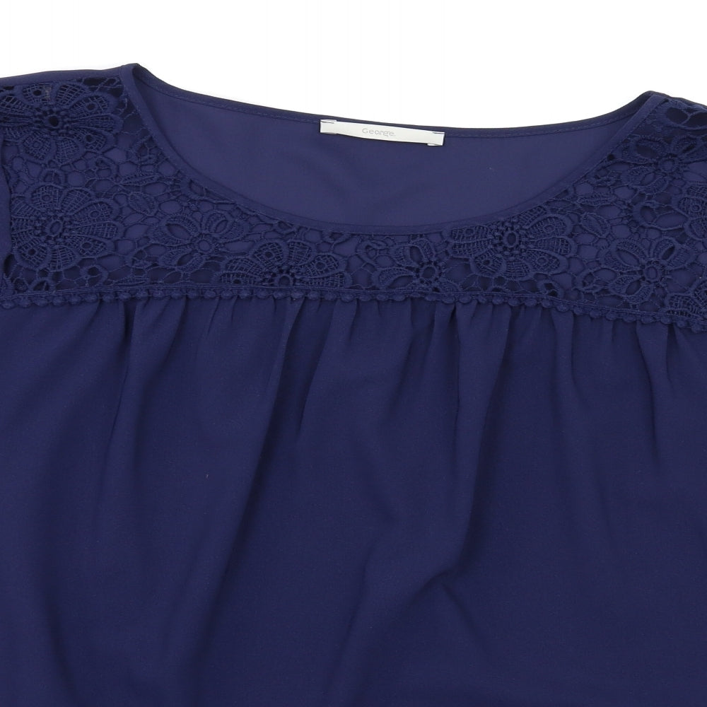 George Womens Blue   Tunic Blouse Size 24