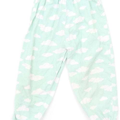 Primark Girls Green Geometric   Pyjama Pants Size 2-3 Years  - clouds