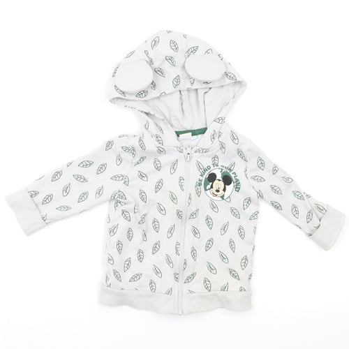Disney Baby Grey Geometric  Full Zip Jumper Size 9-12 Months  - Mickey