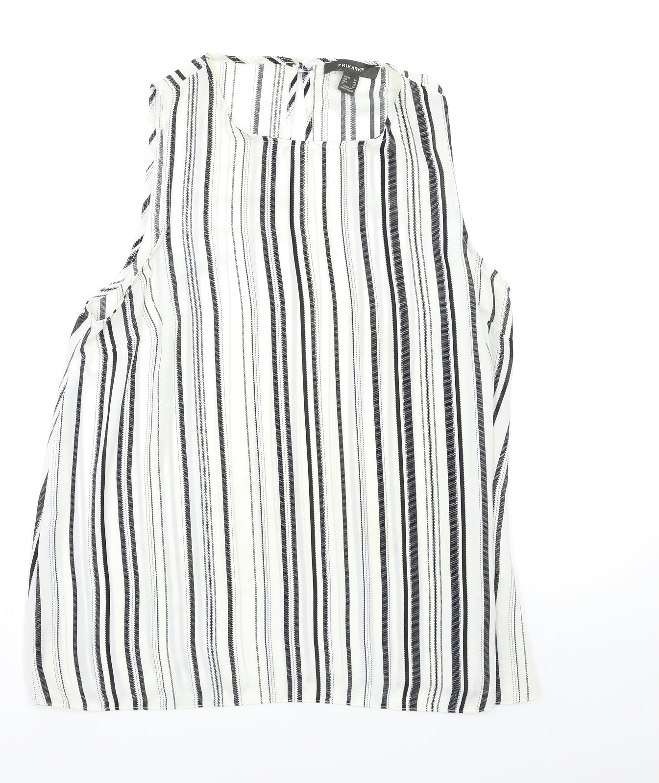 Primark Womens White Striped  Basic Tank Size 14