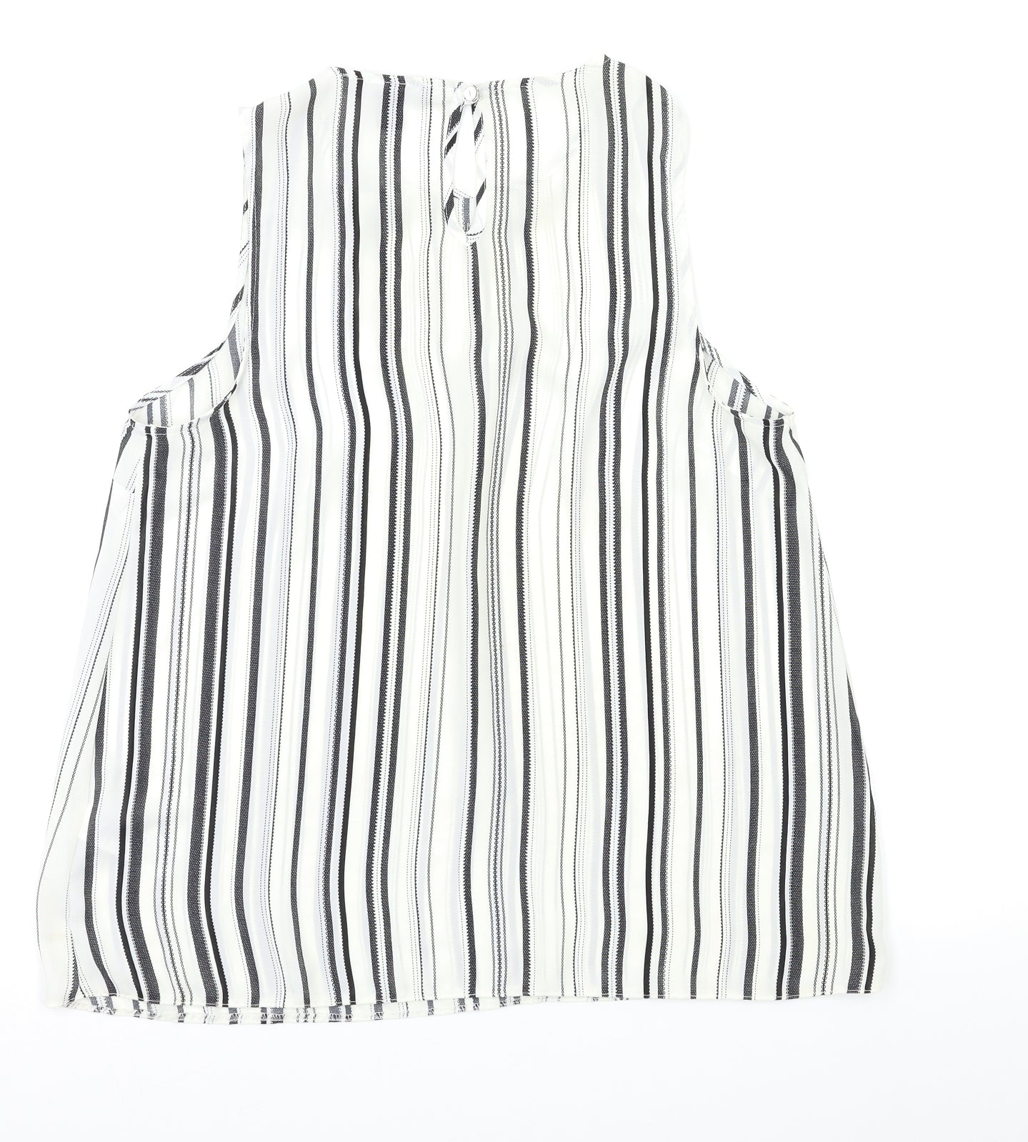 Primark Womens White Striped  Basic Tank Size 14