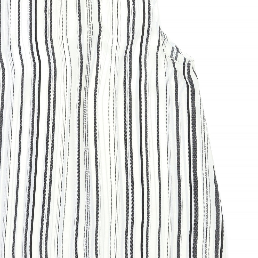 Primark Womens White Striped  Basic Tank Size 14