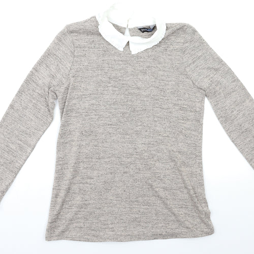 Blue Chameleon Womens Beige   Pullover Jumper Size 14