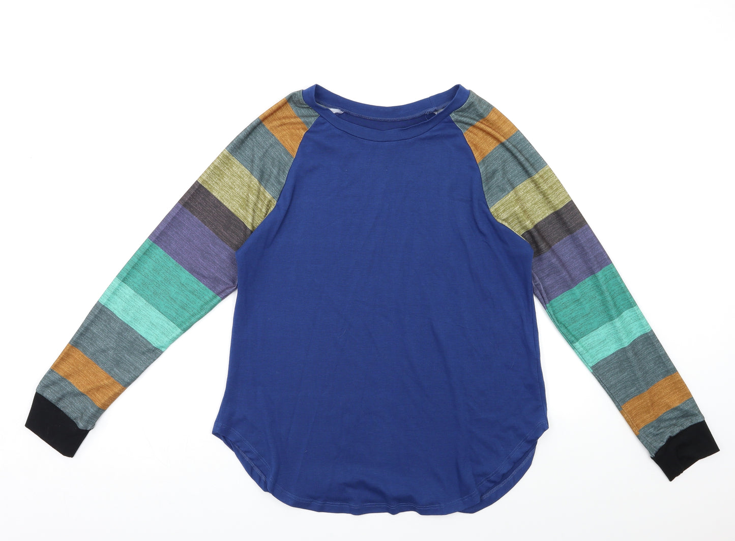 Preworn Womens Multicoloured Striped  Basic T-Shirt Size M