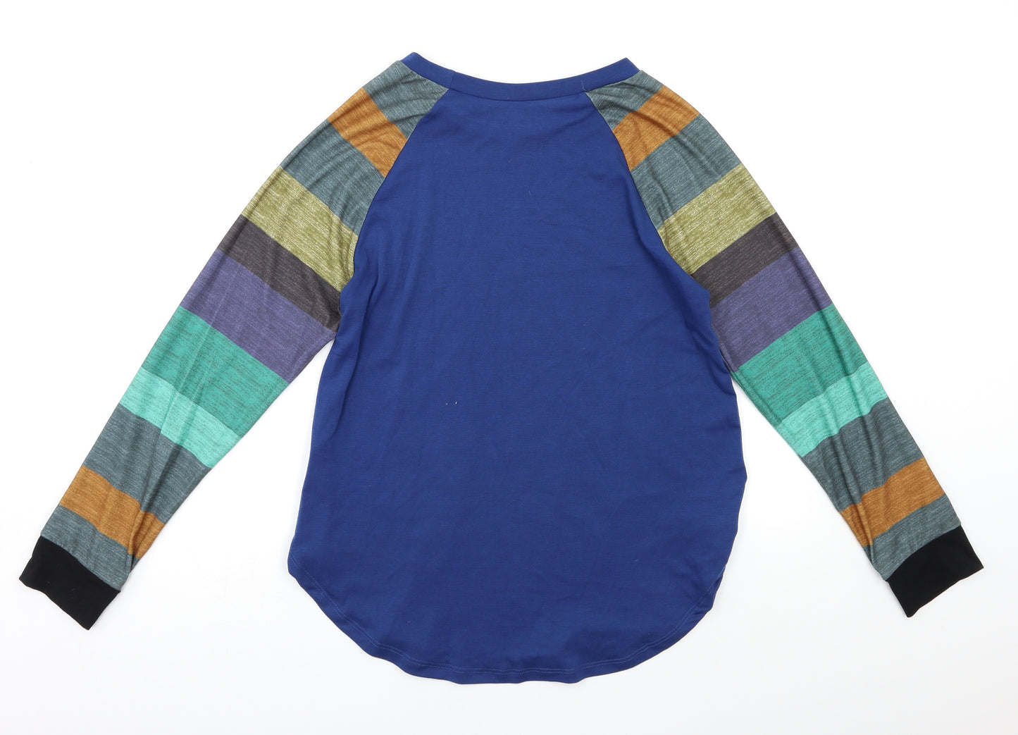 Preworn Womens Multicoloured Striped  Basic T-Shirt Size M