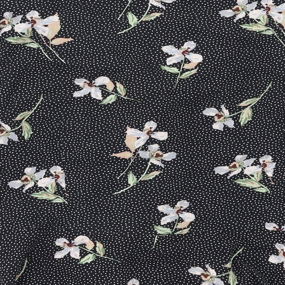 Topshop Womens Black Floral  Basic Blouse Size 10