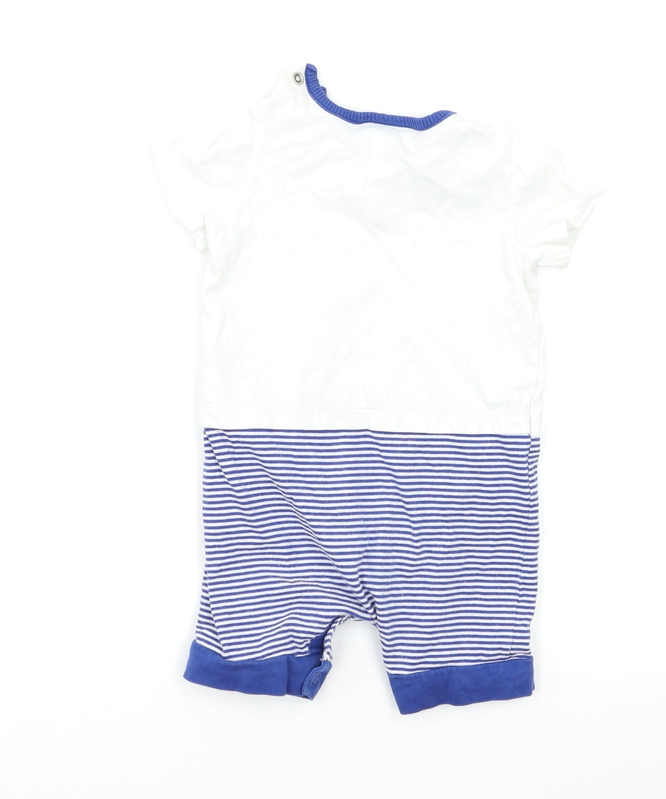 The Little White Company Baby White Striped  Babygrow One-Piece Size 6-9 Months  - Boat