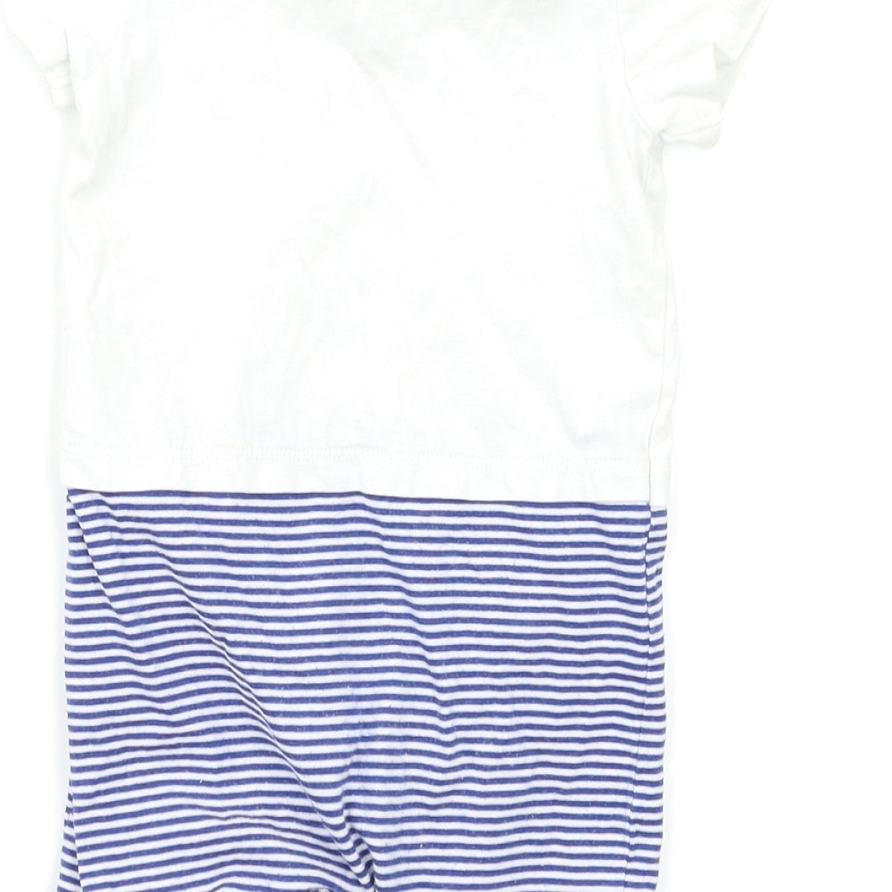 The Little White Company Baby White Striped  Babygrow One-Piece Size 6-9 Months  - Boat