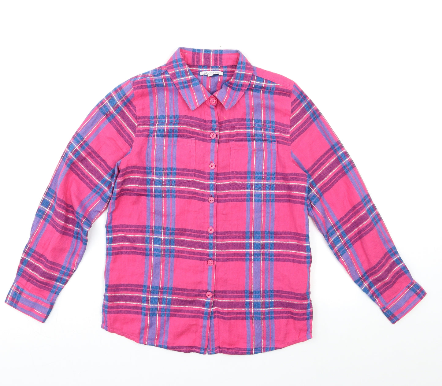 Blue Zoo Girls Pink Check  Basic Button-Up Size 10 Years