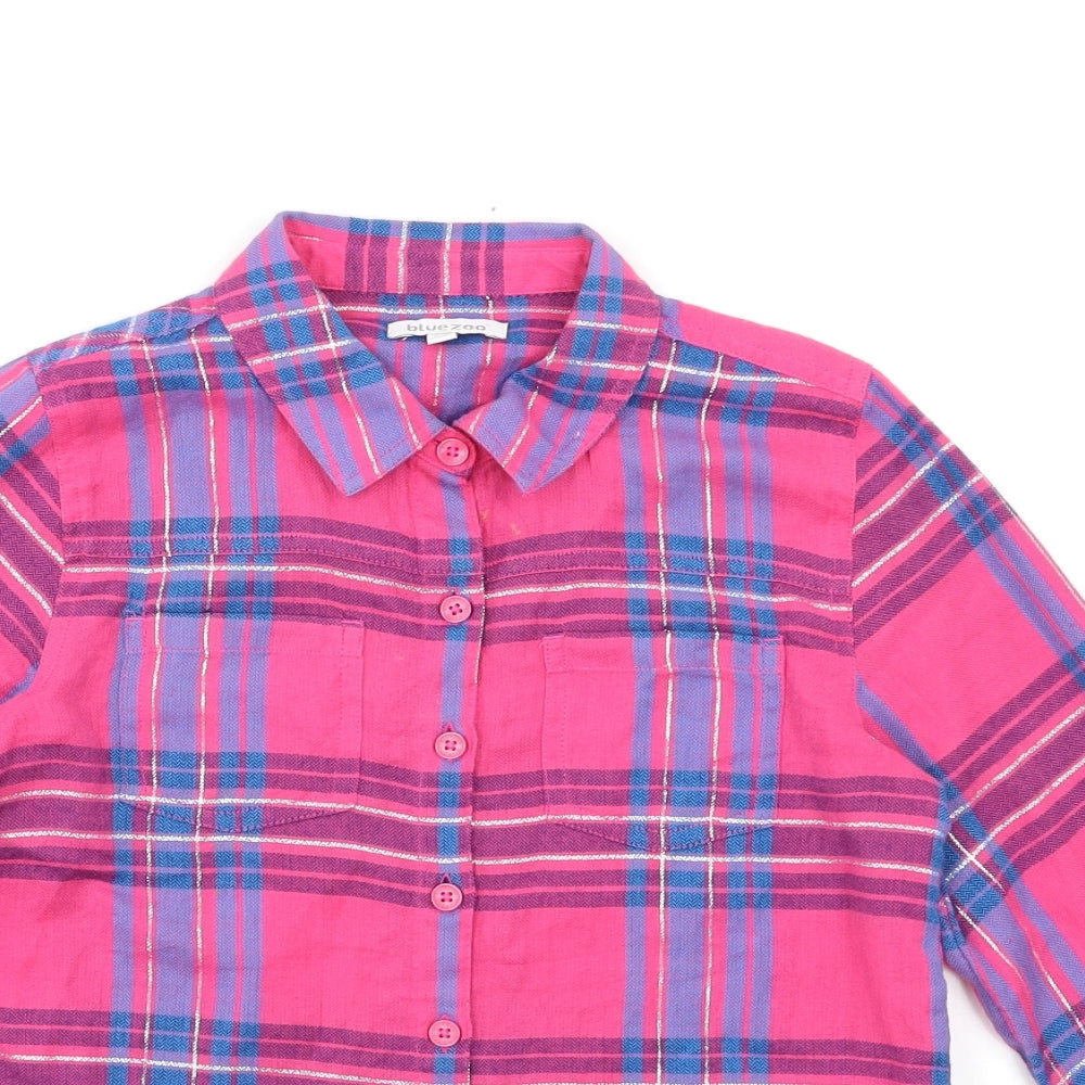 Blue Zoo Girls Pink Check  Basic Button-Up Size 10 Years