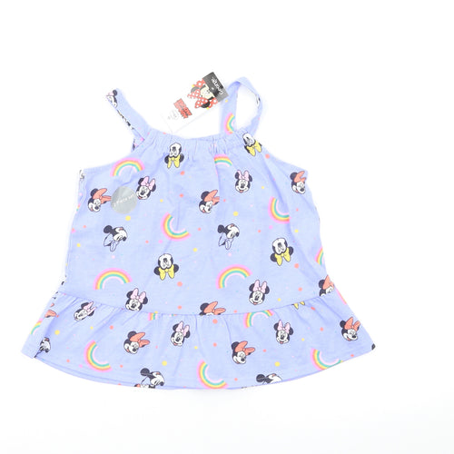 George Girls Blue Geometric  Top Pyjama Set Size 4-5 Years  - Minnie mouse