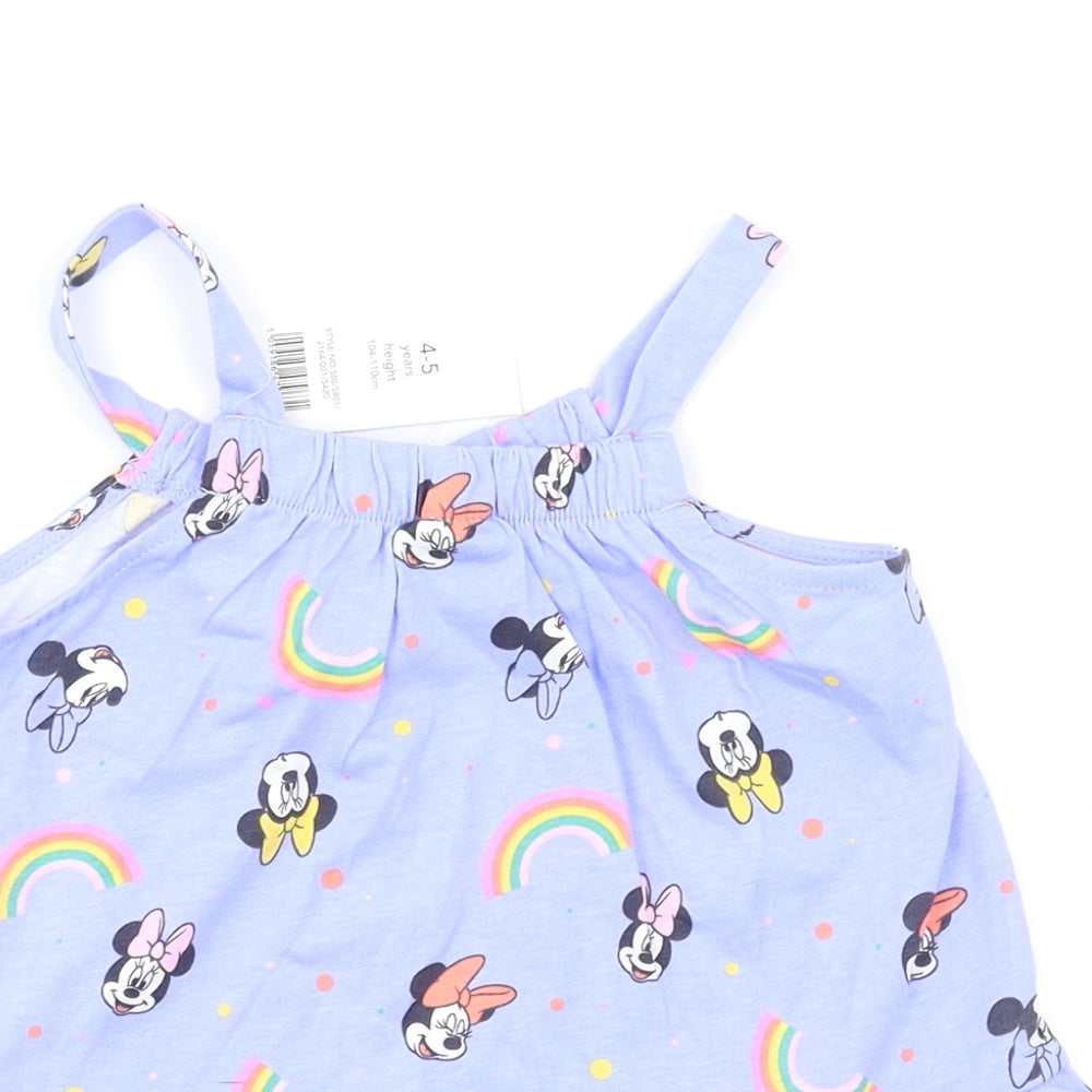 George Girls Blue Geometric  Top Pyjama Set Size 4-5 Years  - Minnie mouse