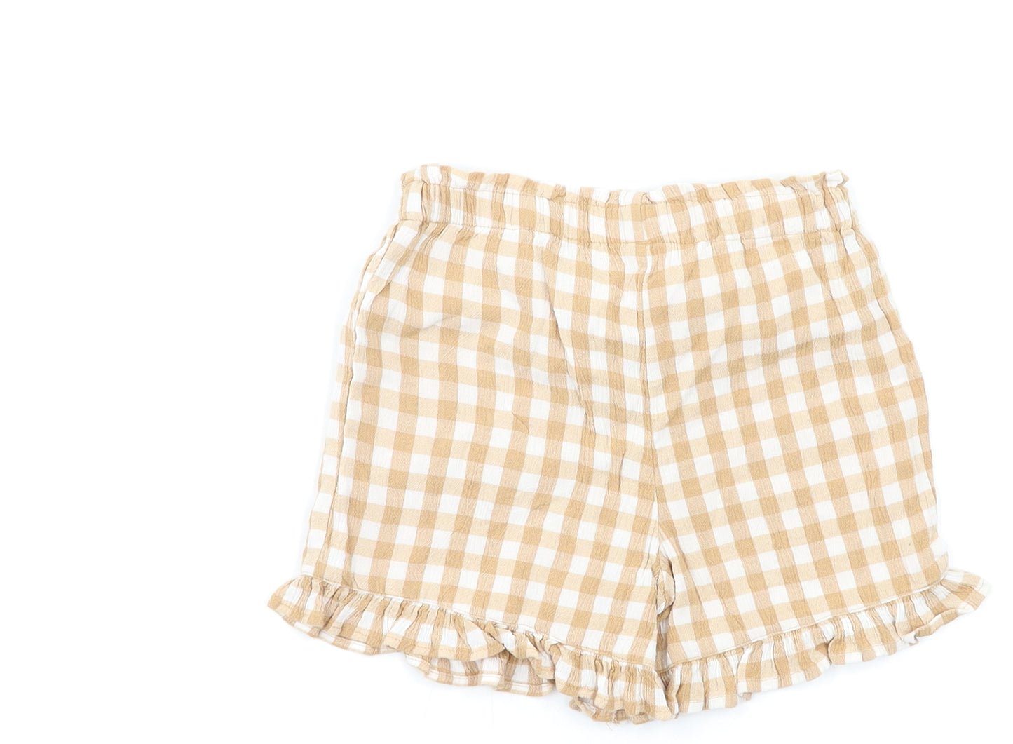 George Girls Beige Check  Bermuda Shorts Size 3-4 Years
