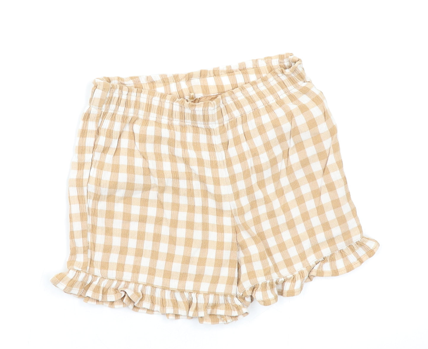 George Girls Beige Check  Bermuda Shorts Size 3-4 Years
