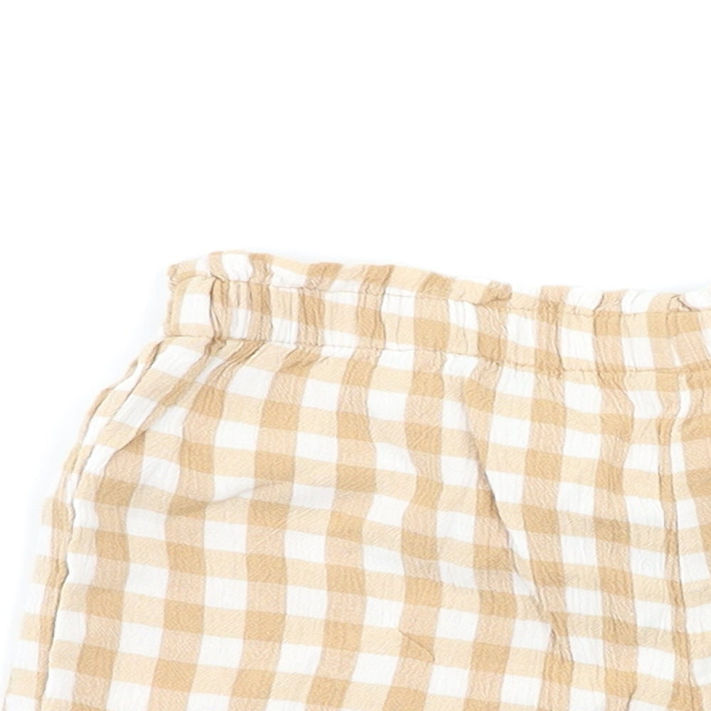 George Girls Beige Check  Bermuda Shorts Size 3-4 Years