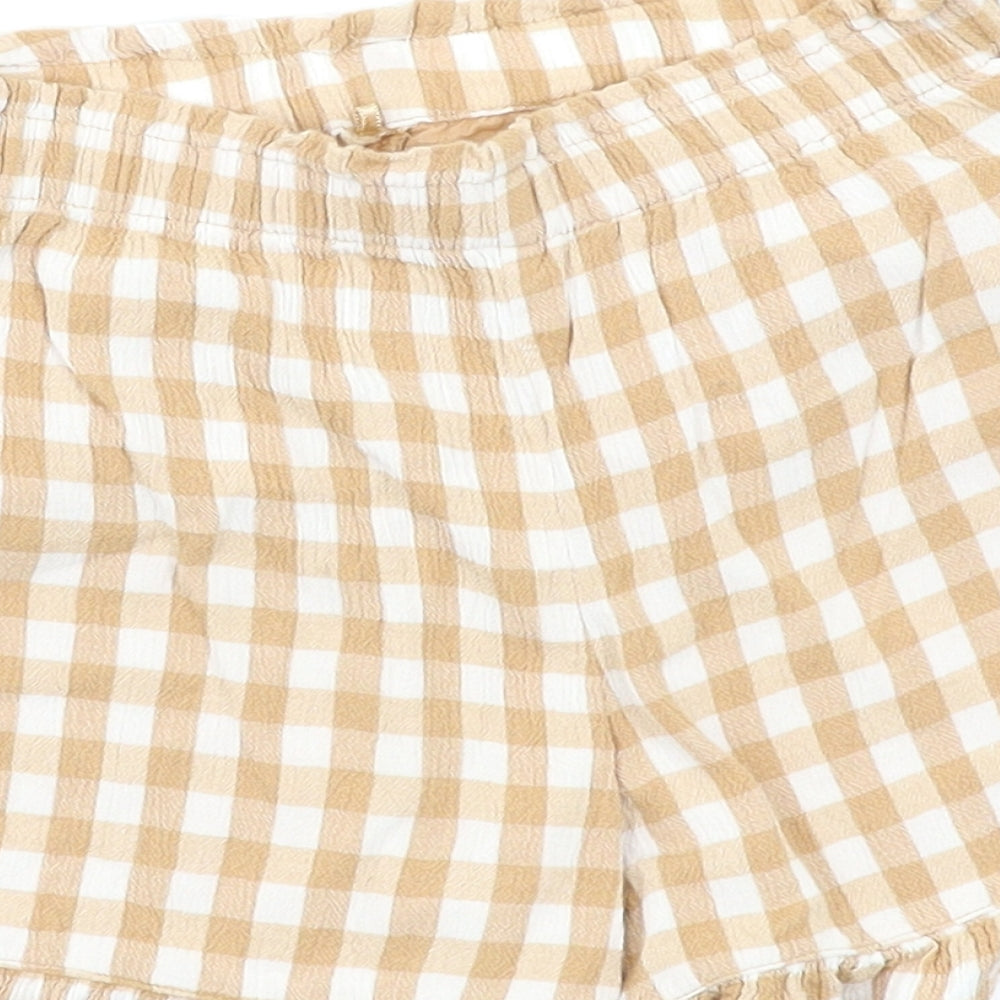 George Girls Beige Check  Bermuda Shorts Size 3-4 Years