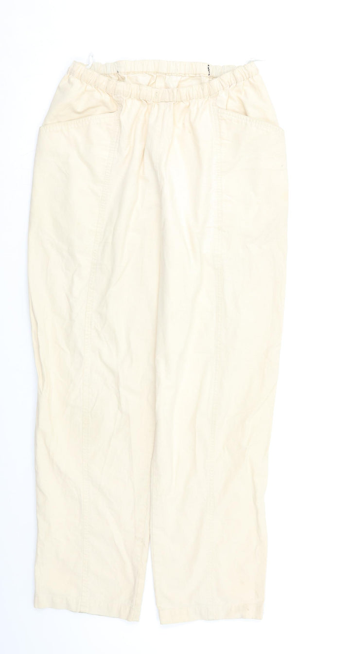EWM Womens Beige Cargo Trousers Size 14 L27 in