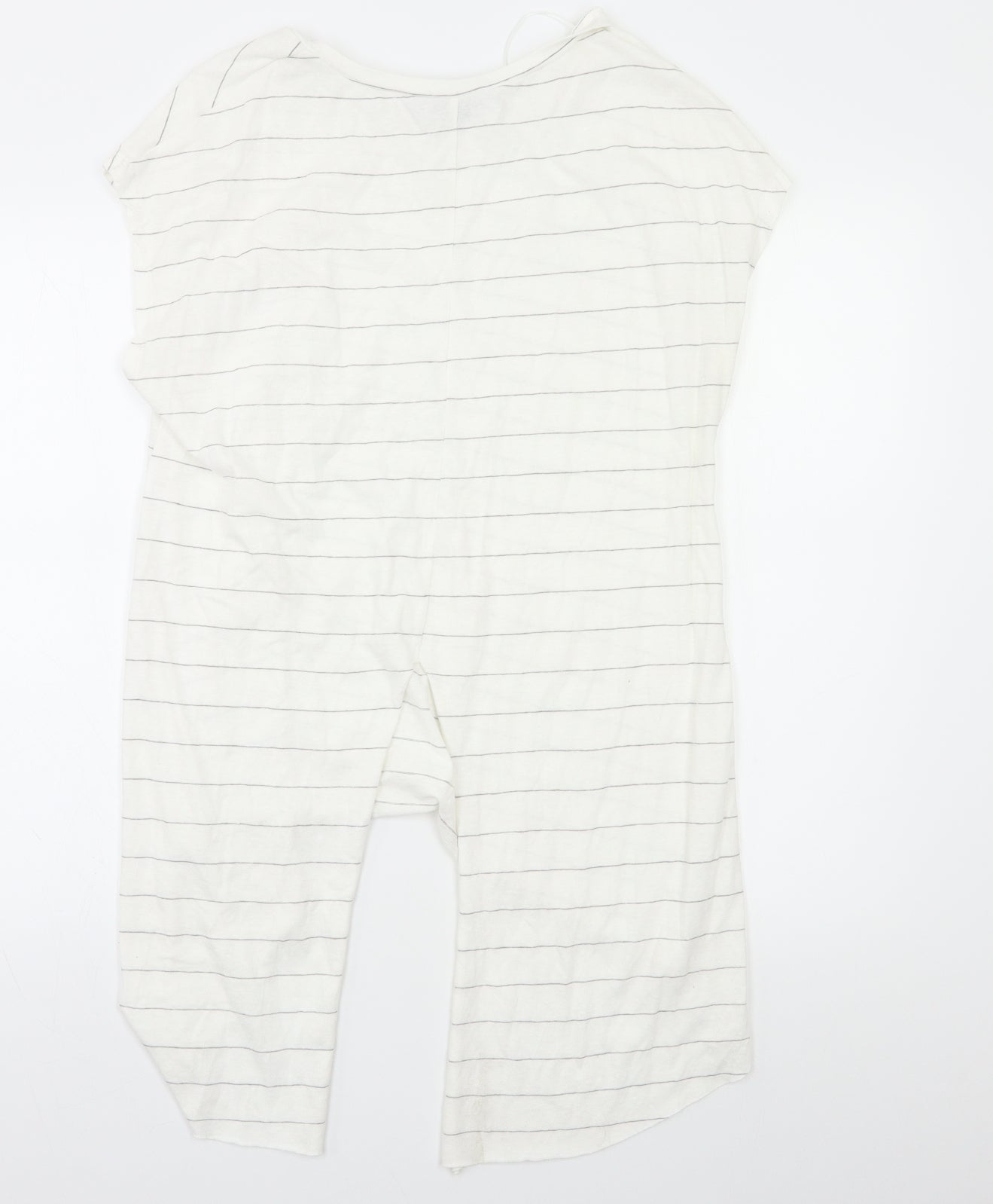 Primark Womens White Striped  Basic T-Shirt Size M