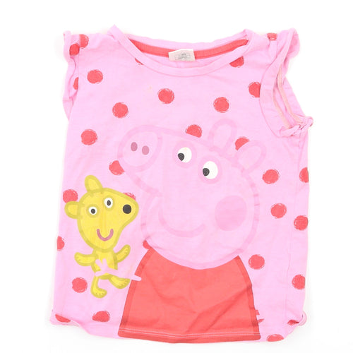 Peppa Pig Girls Pink Polka Dot  Basic Tank Size 2-3 Years
