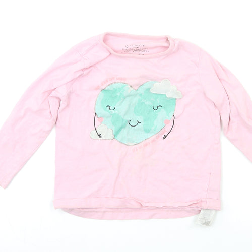 Primark Girls Pink Solid  Top Pyjama Top Size 3-4 Years
