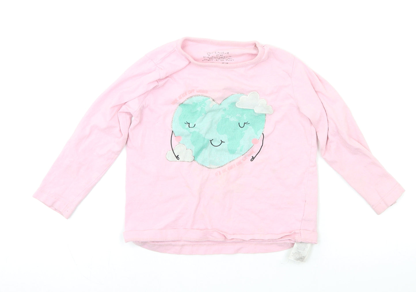 Primark Girls Pink Solid  Top Pyjama Top Size 3-4 Years